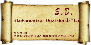 Stefanovics Dezideráta névjegykártya